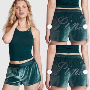 Pink Victoria’s Secret boxy sleep shorts
